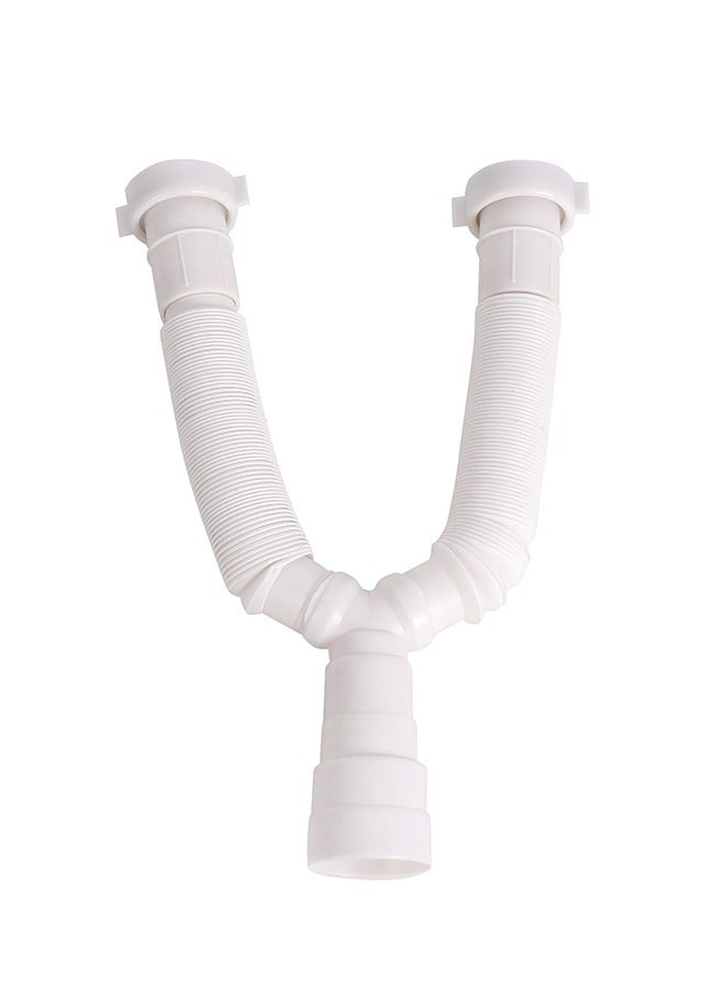 LAWAZIM Y-shaped Sewer Drain Pipe -70x20x20cm- Flexible Dual Waste Hose, Plastic Waste Pipe for Efficient Drainage, Easy Installation for Kitchen & Bathroom, Ideal for DIY Projects & Home Renovations - Image 4