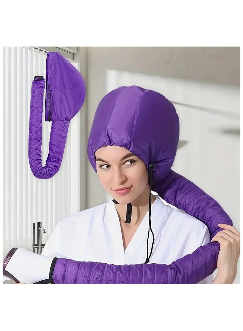 LANGMANNI Portable Hair Dryer Attachment In Multiple Colors, Suitable For Hair Styling, Dyeing, Hair Care, Etc. - Black, Purple, Silvery - Image 1