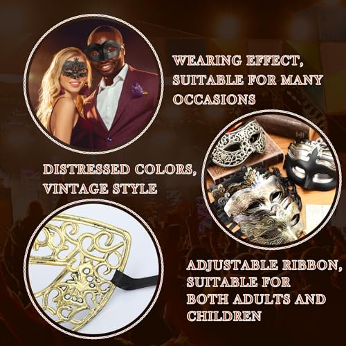 Hollowfly 200 Pcs Masquerade Mask Bulk Adults Vintage Party Mask Venetian Masks for Carnival Party Cosplay Performance - Image 3