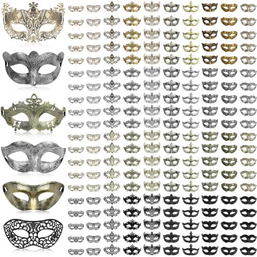 Hollowfly 200 Pcs Masquerade Mask Bulk Adults Vintage Party Mask Venetian Masks for Carnival Party Cosplay Performance - Image 1