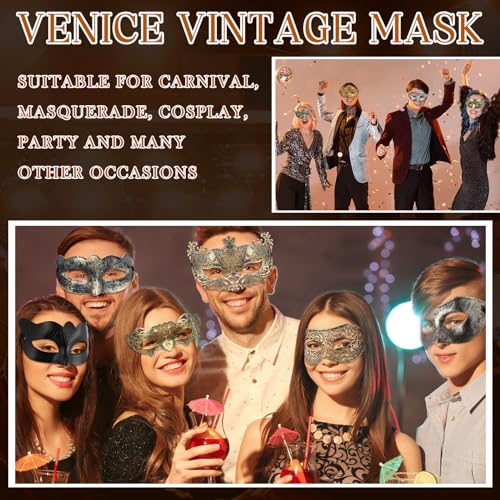 Hollowfly 200 Pcs Masquerade Mask Bulk Adults Vintage Party Mask Venetian Masks for Carnival Party Cosplay Performance - Image 4