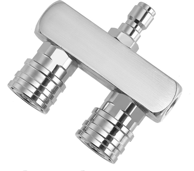 TUQO Dual Head Pressure Washer Tip | Stainless Steel | 1/4" Quick Connect | Self-Locking | 5000 PSI | Expands Spray Range for Faster Cleaning | Fits Most Pressure Washer Equipment - DN150 - Image 1