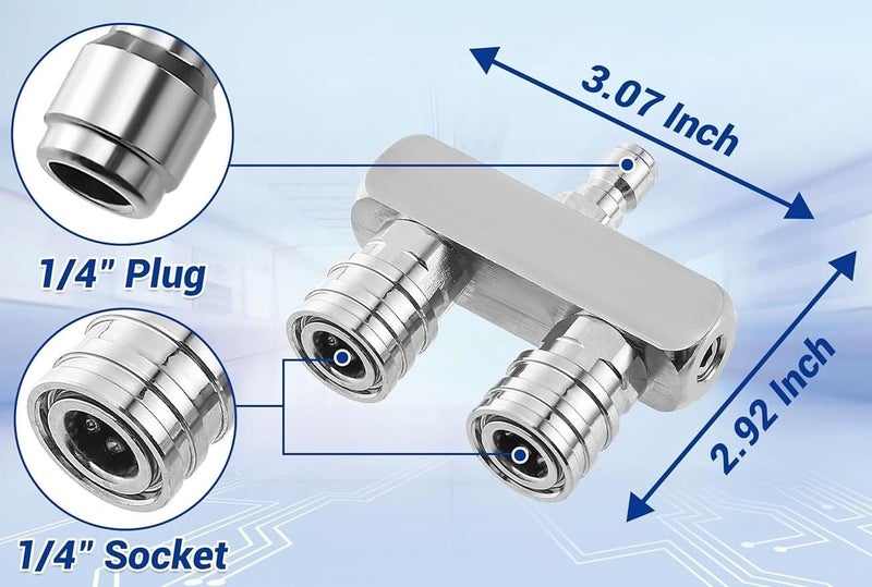 TUQO Dual Head Pressure Washer Tip | Stainless Steel | 1/4" Quick Connect | Self-Locking | 5000 PSI | Expands Spray Range for Faster Cleaning | Fits Most Pressure Washer Equipment - DN150 - Image 2