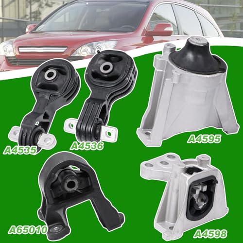 Lochnchn Engine Motor Mount Kit Trans Mount Compatible with Honda CRV 2.4L 2007-2011 5PCS Transmission Motor Mount Replace A65010 A4595 A4598 A4535 A4536 - Image 3