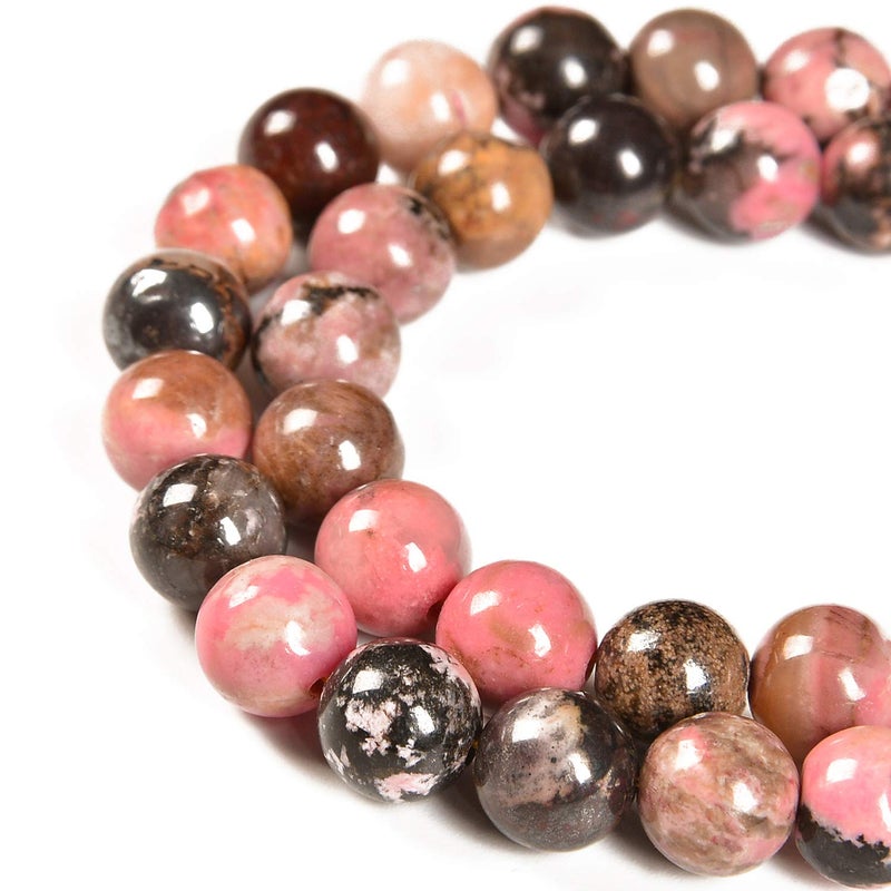 Nancybeads 60pcs 6mm Natural Red Black Rhodonite Gemstone Round Spacer Loose Stone Beads for Jewelry Making 15.5" 1 Strand (Red Black Rhodonite, 6mm 60Beads) - Image 4