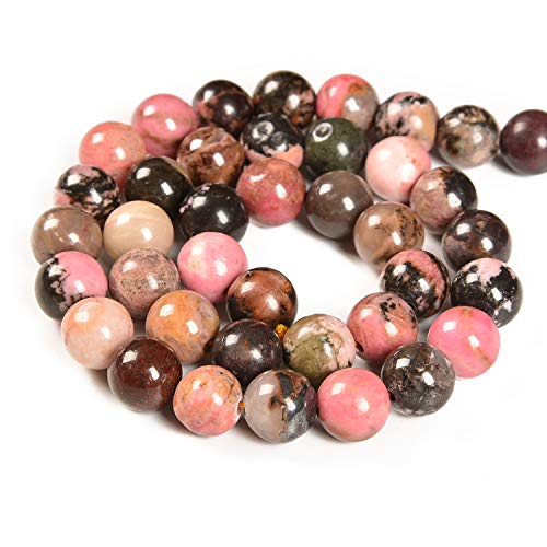 Nancybeads 60pcs 6mm Natural Red Black Rhodonite Gemstone Round Spacer Loose Stone Beads for Jewelry Making 15.5" 1 Strand (Red Black Rhodonite, 6mm 60Beads) - Image 3