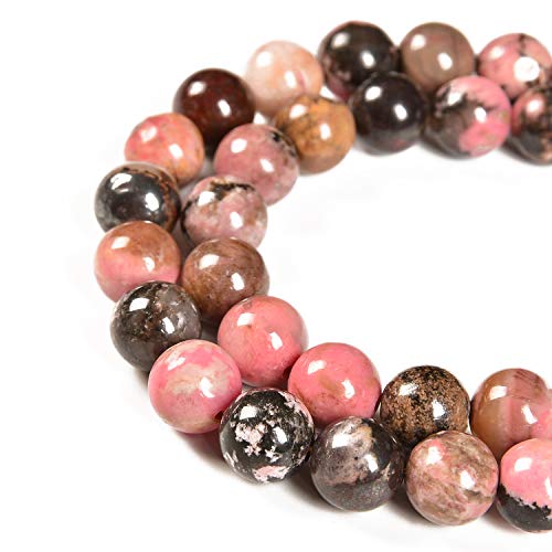 Nancybeads 60pcs 6mm Natural Red Black Rhodonite Gemstone Round Spacer Loose Stone Beads for Jewelry Making 15.5" 1 Strand (Red Black Rhodonite, 6mm 60Beads) - Image 2