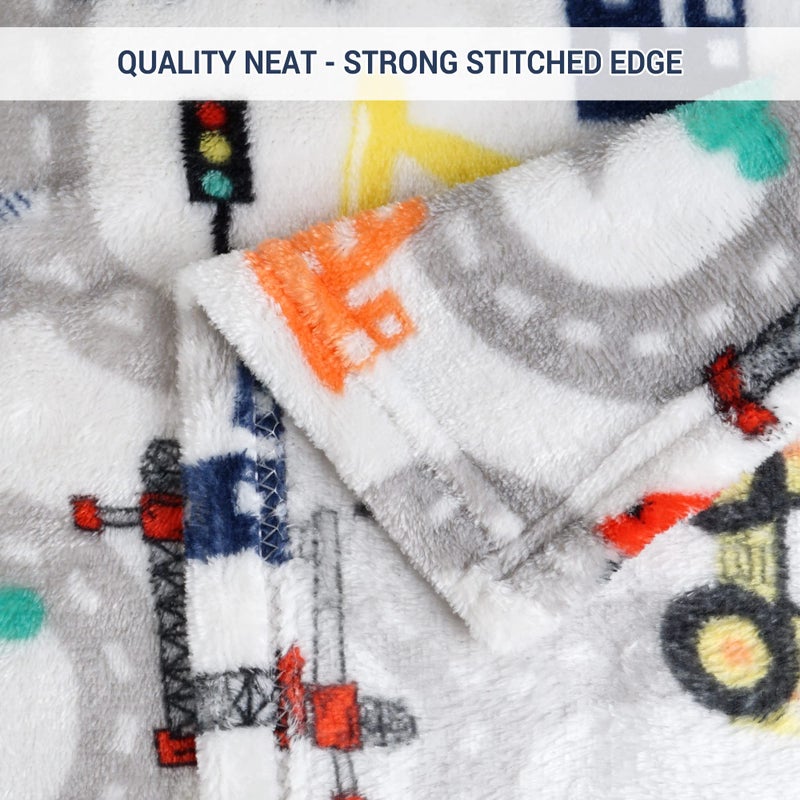 Softan Truck Blanket for Babies, Kids Throw Blanket for Boys and Girls Soft Cozy Flannel, Cute Truck Blanket for Sofa Couch Bed, Soft Plush Warm Receiving for Newborns, 30x40 Inch - Image 5