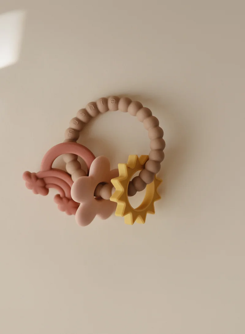 mushie Teething Ring - Nature (Rainbow, Flower, Sun)