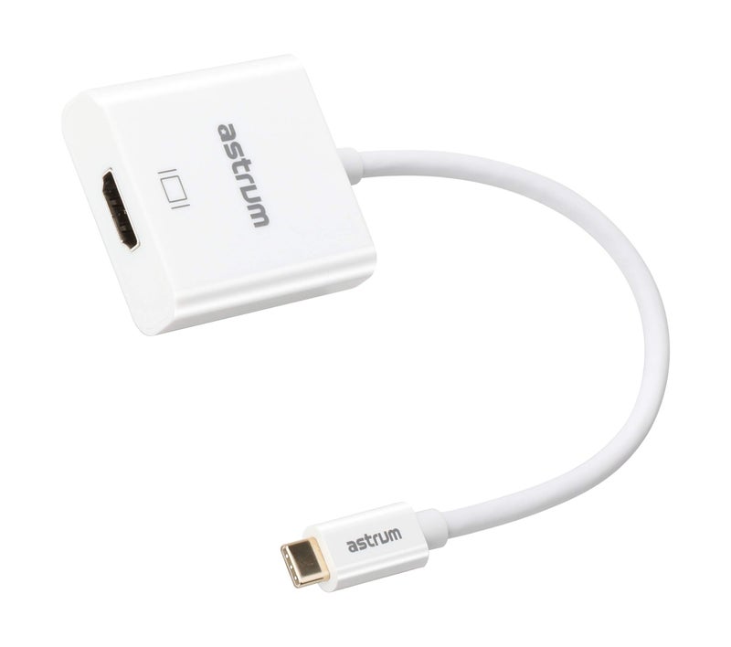Astrum DA630 USB Type-C to HDMI 4K USB 3.0 Converter Adapter, 10 cm Size, White - Image 1