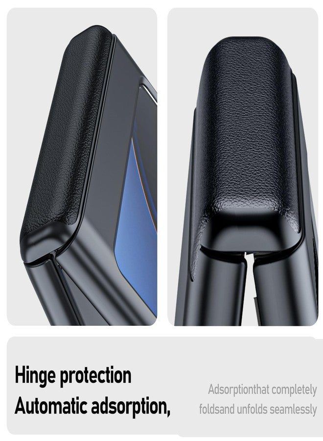 BSNRM for Motorola Razr Plus Case, Built-in Privacy Screen Protector & Hinge Protection & Ultra Thin Matte PC Shockproof Phone Cover Smartphone Case for Moto Razr Plus 2023 (Black) - Image 2