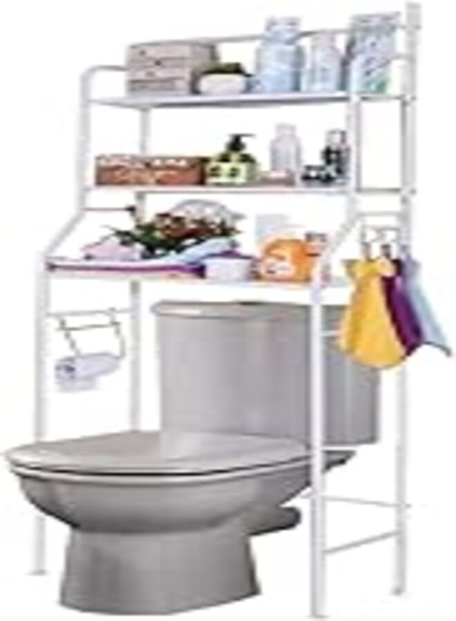 MTL Bathroom Storage Shelves, Storage Rack White