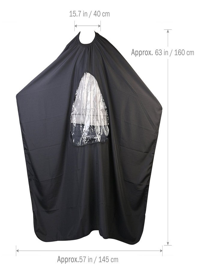 ألتنايس رداء حلاقة منزلي من ULTNICE مزود بنافذة عرض لقص الشعر 63 * 57 بوصة (أسود) - Image 2
