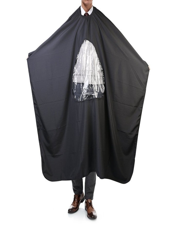 ألتنايس رداء حلاقة منزلي من ULTNICE مزود بنافذة عرض لقص الشعر 63 * 57 بوصة (أسود) - Image 4