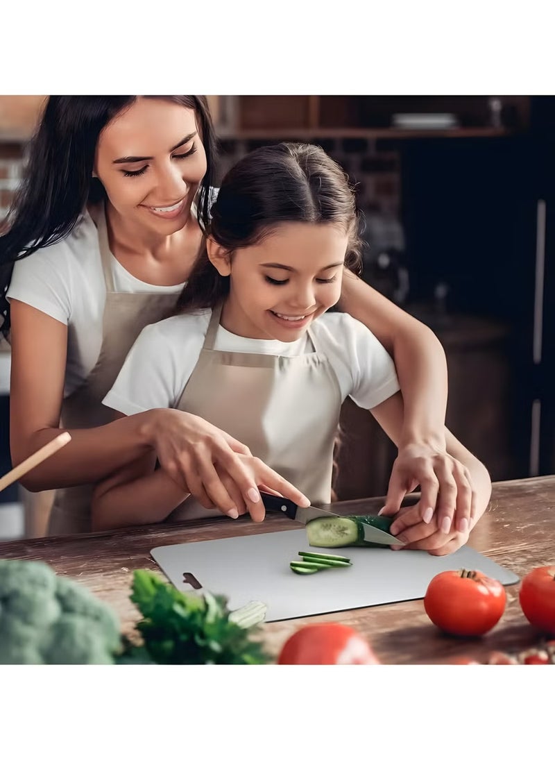 Stainless Steel Cutting Board Double-Sided Chopping Board Non-Slip Cutting Board for Meat, Cheese, Fruit, Vegetables, Dishwasher Safe (Size: 39 X 28 CM) - Image 2
