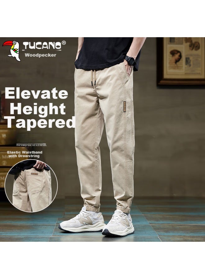 Tucano Men's Casual Pants Men's Spring And Summer Slim-fit Work Pants Loose Trendy Sports Pants Khaki 3XL - Image 1