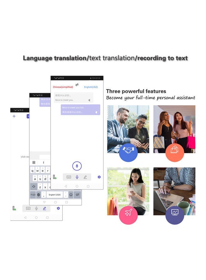 NIBEMINENT T8 Voice Translator Black  - Image 3
