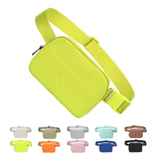 Tapp Collections Unisex Mini Crossbody Belt Bag with Adjustable Strap Small Waist Pouch for Workout Running Traveling Hiking - Neon Green - Image 1