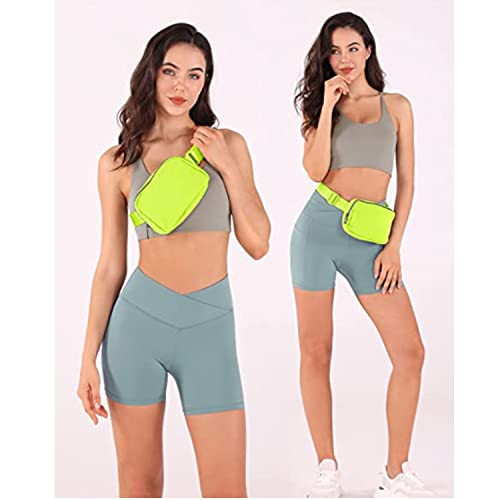 Tapp Collections Unisex Mini Crossbody Belt Bag with Adjustable Strap Small Waist Pouch for Workout Running Traveling Hiking - Neon Green - Image 2