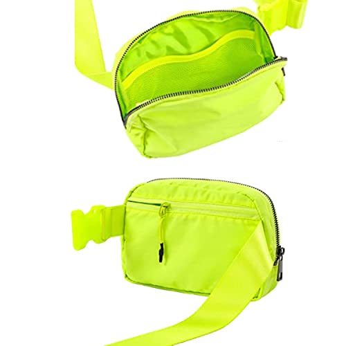 Tapp Collections Unisex Mini Crossbody Belt Bag with Adjustable Strap Small Waist Pouch for Workout Running Traveling Hiking - Neon Green - Image 3