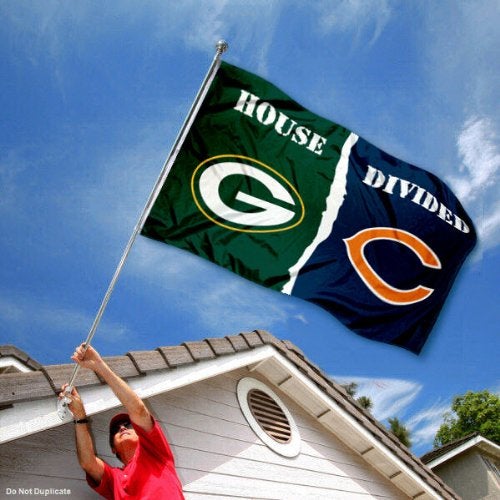 WinCraft Green Bay Packers and Chicago Bears House Divided Flag - Image 3