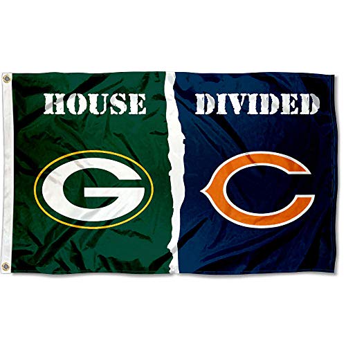 WinCraft Green Bay Packers and Chicago Bears House Divided Flag - Image 1
