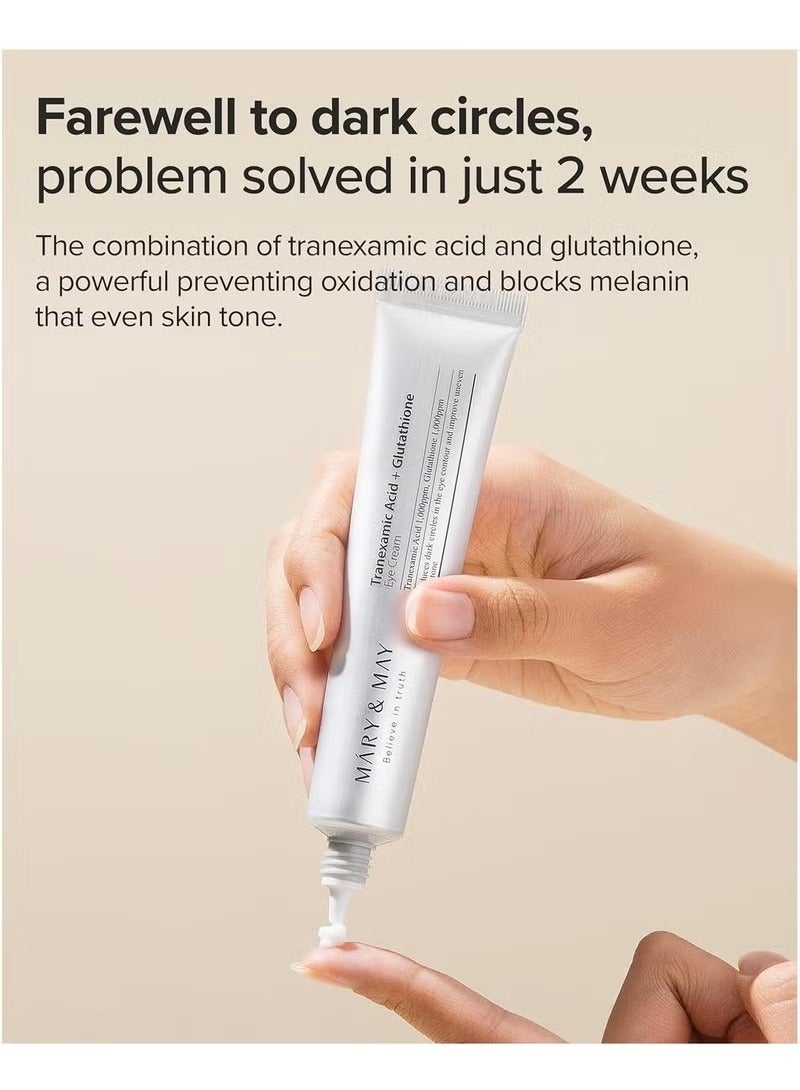 MARY & MAY Mary&May Glutathione Eye Cream Special Set – 30g + 2×12g | Korean Eye Cream for Dark Circles, Brightening & Anti-Aging with Powerful Antioxidants - Image 3