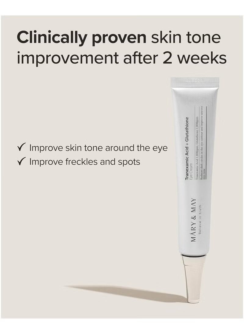 MARY & MAY Mary&May Glutathione Eye Cream Special Set – 30g + 2×12g | Korean Eye Cream for Dark Circles, Brightening & Anti-Aging with Powerful Antioxidants - Image 5