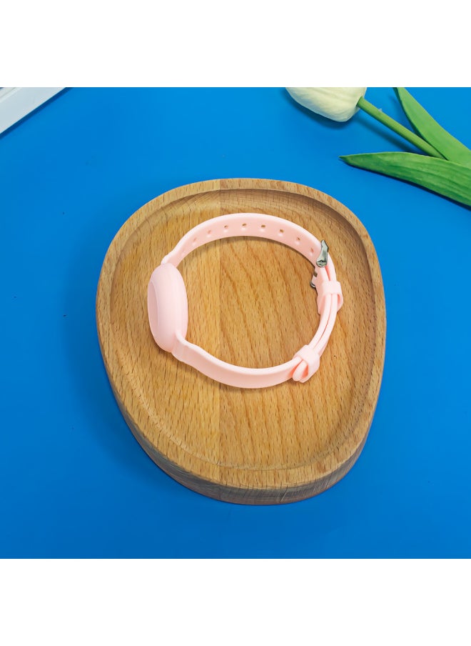 Generic - Suitable For Apple For Apple AirTag Anti-loss Device Silicone Pet Neck Solid Color Simple Long Neck Strap Anti-drop Shell-Color:Pink-Applicable Model:Q92 - Image 1