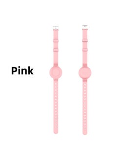 Suitable For Apple For Apple AirTag Anti-loss Device Silicone Pet Neck Solid Color Simple Long Neck Strap Anti-drop Shell-Color:Pink-Applicable Model:Q92