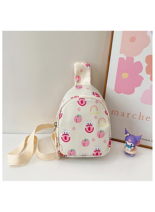 حقيبة أطفال للأولاد والبنات محفظة نقود كرتونية لطيفة للأماكن الخارجية حقيبة كروس عصرية كاجوال حقيبة صدر - اللون: نمط أرنب أبيض فاتح - Image 1