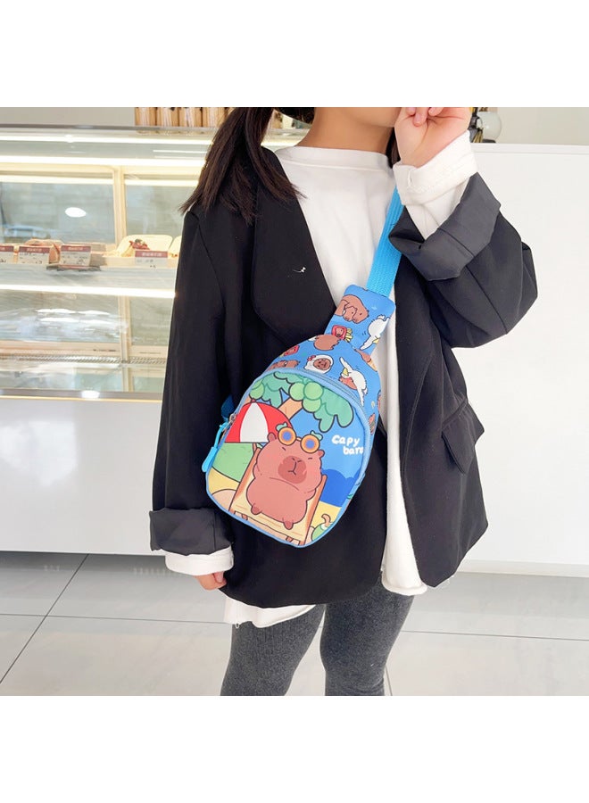 حقيبة أطفال للأولاد والبنات محفظة نقود كرتونية لطيفة للأماكن الخارجية حقيبة كروس عصرية كاجوال حقيبة صدر - اللون: نمط أرنب أبيض فاتح - Image 5