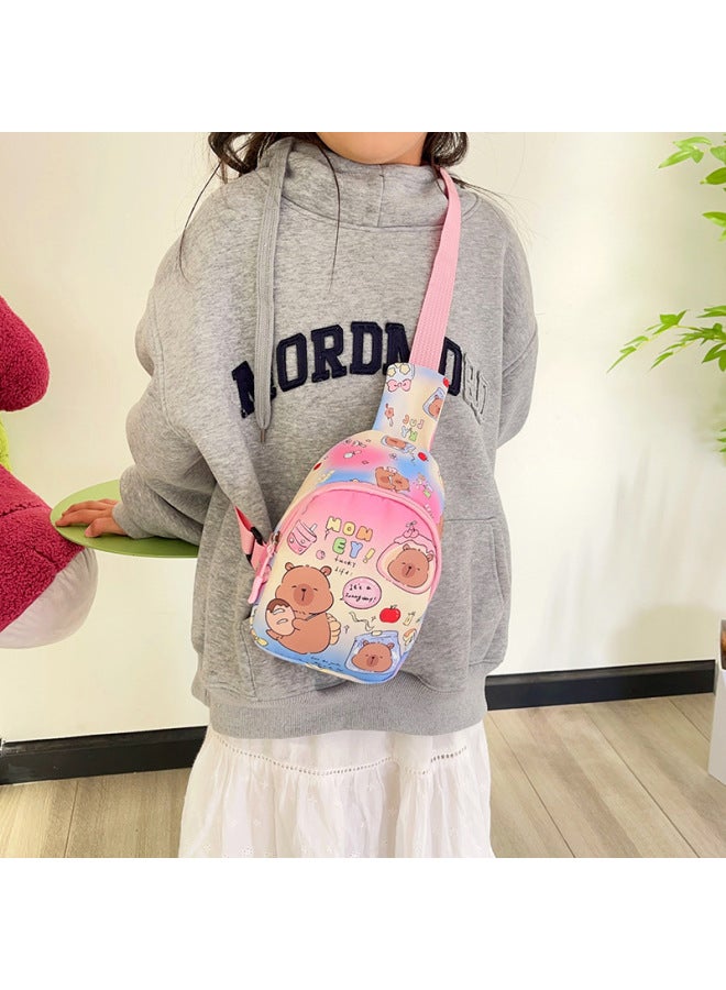 حقيبة أطفال للأولاد والبنات محفظة نقود كرتونية لطيفة للأماكن الخارجية حقيبة كروس عصرية كاجوال حقيبة صدر - اللون: نمط أرنب أبيض فاتح - Image 3