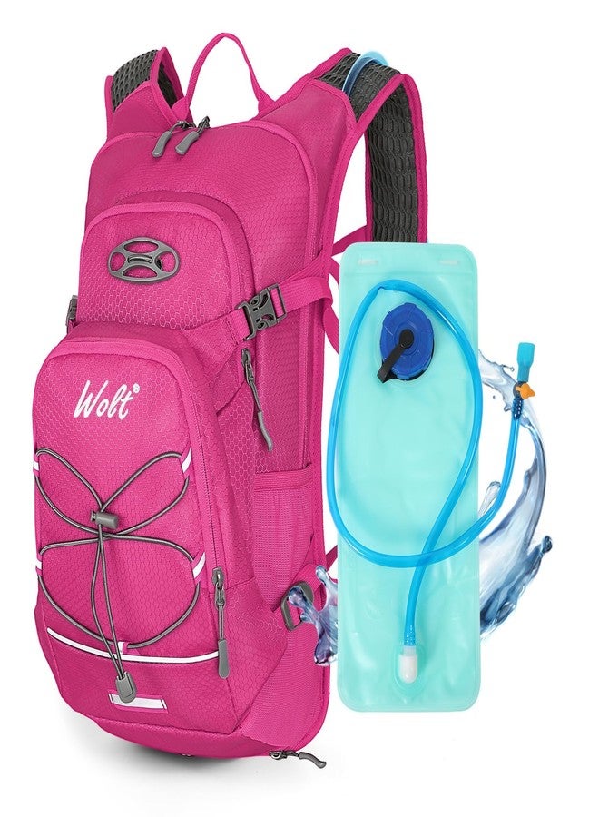 WOLT Hydration Backpack 18L Hiking Water Backpack with 2L Water Bladder for Men Women, Hydration Pack for Running Cycling Biking and Climbing (Pink) - Image 1