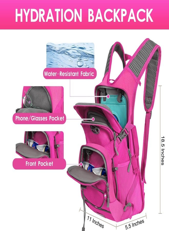 WOLT Hydration Backpack 18L Hiking Water Backpack with 2L Water Bladder for Men Women, Hydration Pack for Running Cycling Biking and Climbing (Pink) - Image 2