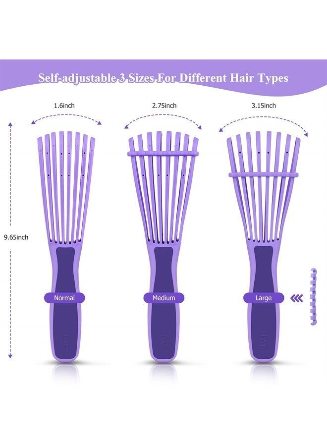 URTHEONE Detangling Hair Brush, Detangling brush for Adults and Kids, Comb Set for Kinky Curly Coily and Wavy Hair, For Wet and Dry Hair, Afro American Type 3a-4c, Comfortable Grip(Purple) - Image 3