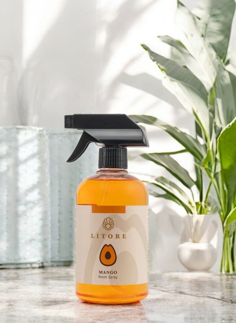 Litore Reed Diffuser & Home Spray Bundle – Mango Fragrance | Long-Lasting Home Fragrance Set | Natural, Elegant & Refreshing Aroma Experience - Image 3