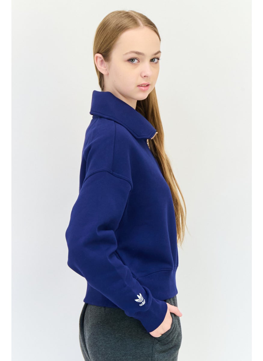 adidas Originals Women Sportswear Fit Long Sleeves Outdoor Sweatshirt, Dark Blue  - Image 3