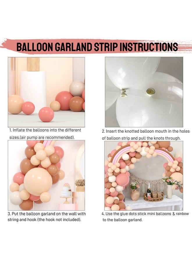 Haptda Boho Balloon Garland Blush Nude Dusty Pink Brown White Sand Long Twisting Balloons Arch Kit For Baby Shower Rainbow Birthday Party Decorations - Image 4