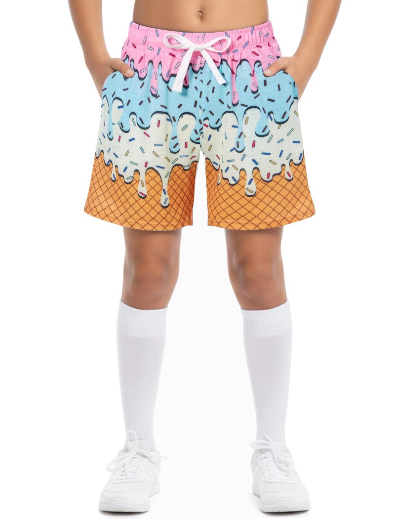Cozople Boys Athletic Shorts Youth Moisture Wicking Sport Shorts Size 14 Loose Fit Hinking Shorts with Pockets - Image 1