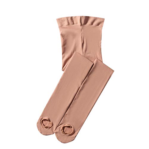 MANZI 3 Pairs Women's Girl's Dance Tights Convertible Transition Ballet Tights 40D Natural Nude M(7-10y) - Image 3