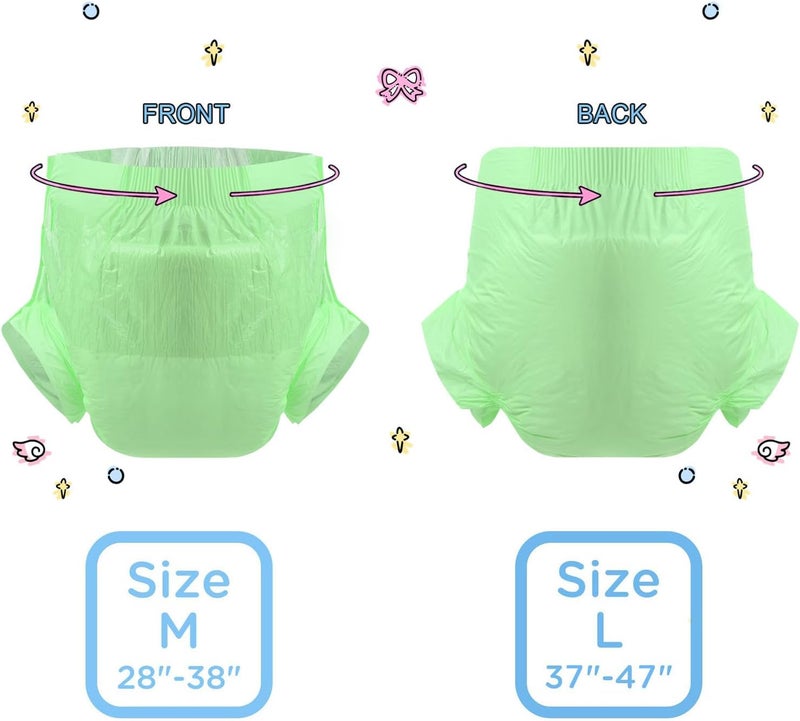 CutiePlusU Disposable Adult Diaper Heavy Absorption Dry Surface Adult Diapers All Night Green 10 Pieces Large 3747 - Image 4