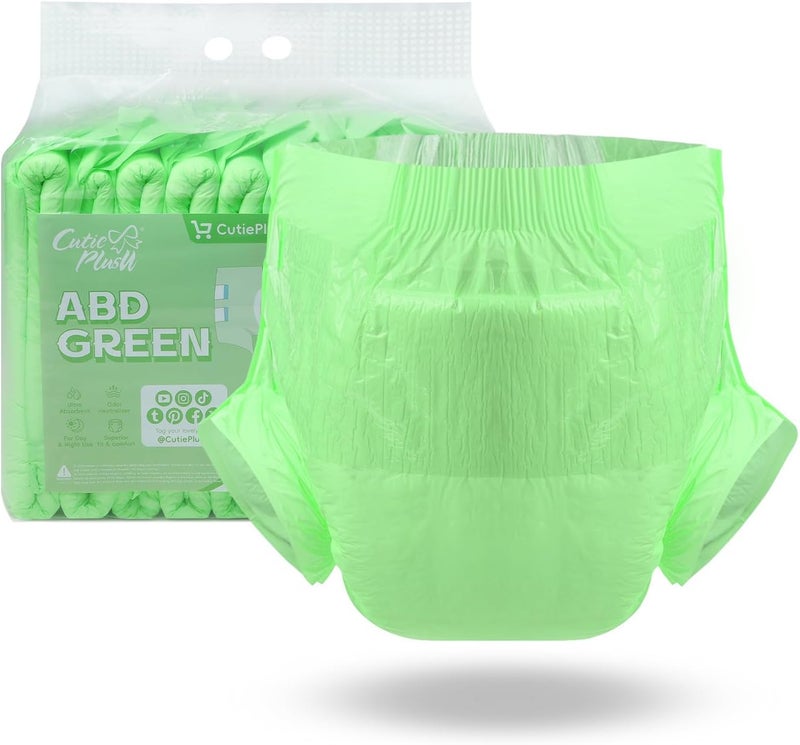 CutiePlusU Disposable Adult Diaper Heavy Absorption Dry Surface Adult Diapers All Night Green 10 Pieces Large 3747 - Image 1