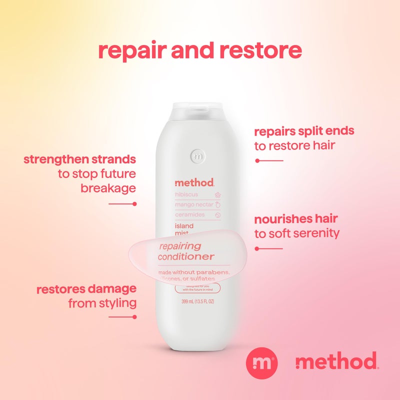 Method Repairing Conditioner, Island Mist â€“ Nourishes Hair and Restores Damaged Strands â€“ Paraben Free, Sulfate Free, Safe for Color-Treated Hair â€“ 13.5 oz - Image 3
