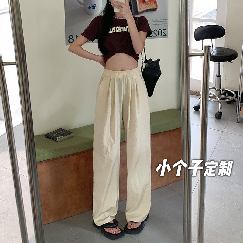 150 Small Short Liangliang Yamamoto Pants High Waist Straight Tube Wide Leg Pleated Drape Casual Pants Nine Points Xs High Summer - Image 2