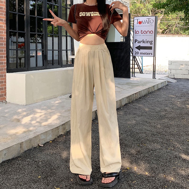 150 Small Short Liangliang Yamamoto Pants High Waist Straight Tube Wide Leg Pleated Drape Casual Pants Nine Points Xs High Summer - Image 5