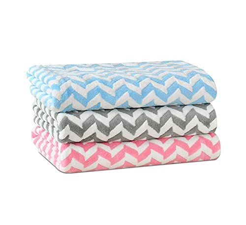 Outlay Home Super Soft Microfiber High Absorbent & Quick Dry Bath Towel Pack of 3 Pieces- 70 x 140 cm, (Pack of 3, Multicolor) - Image 1