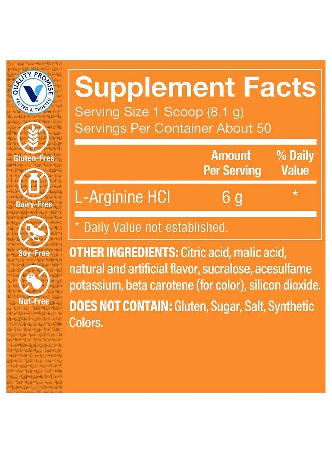 The Vitamin Shoppe L Arginine Hcl Amino Acid Powder Nitric Oxide Booster & Supports Cardiovascular Health Tropical Flavor (50 Servings) - Image 3