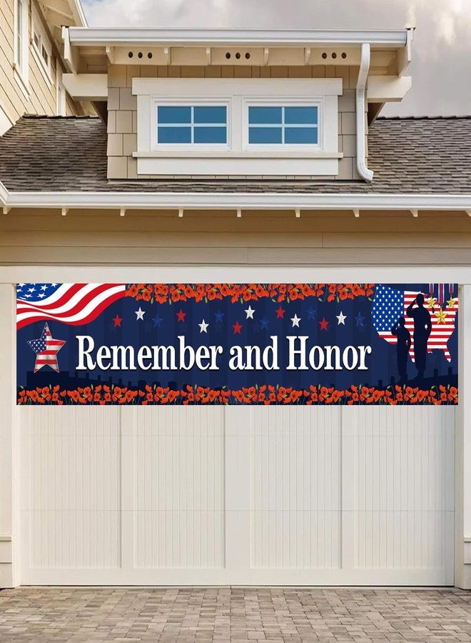 FHGG Memorial Day Decorations Backdrops Remember and Honor Thank You Veterans Banner Patriotic Independence Day Decor 4th of July Party Decoration and Supplies Home School Office Outdoor Flags - Image 4