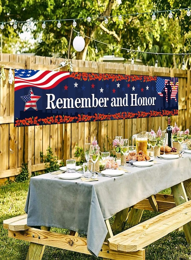 FHGG Memorial Day Decorations Backdrops Remember and Honor Thank You Veterans Banner Patriotic Independence Day Decor 4th of July Party Decoration and Supplies Home School Office Outdoor Flags - Image 5